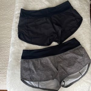 Lululemon Lot of 2 Speed up low rise shorts